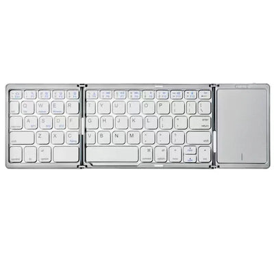 Bluetooth 5.1 Keyboard 3-Folding Mini Keyboard Rechargeable Foldable Keyboard with Touchpad - LKBA