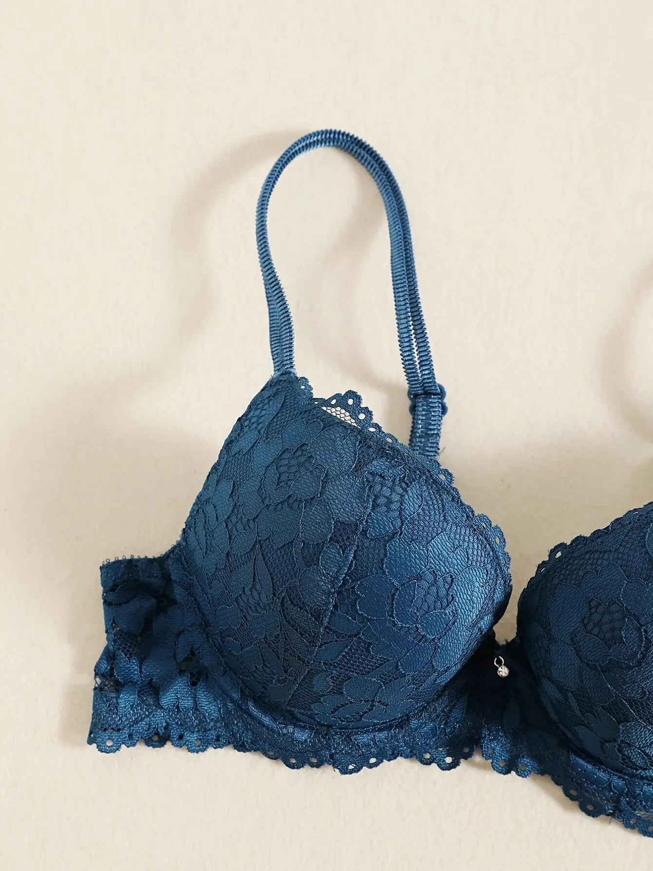 1 Set Elegant Lace Embroidery Breathable Fabric Lingerie Set Push-Up Bra Drop Waist Sheer Panty - Ultimate Valentine's Day - LKBA