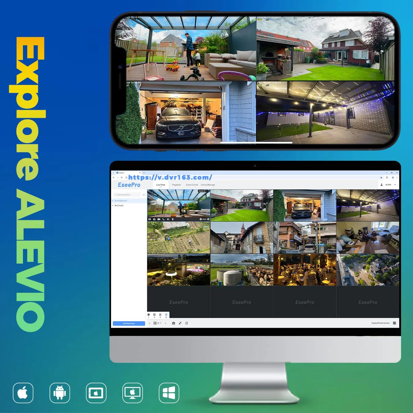 ALEVIO 2.5K Outdoor Solar Camera Wireless Cam WIFI Ultra Standby Time PIR Motion Light Color Night Vision AI Detect Battery Cam - LKBA