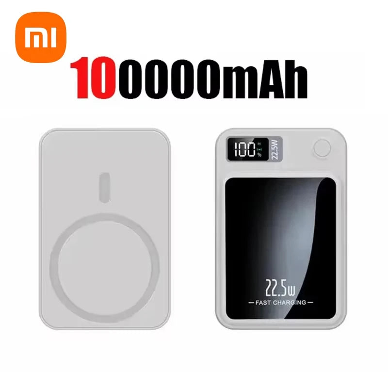 200000mAh Magnetic Power Bank Wireless Fast Charger for Mag safe Portable Auxiliary Battery - LKBA