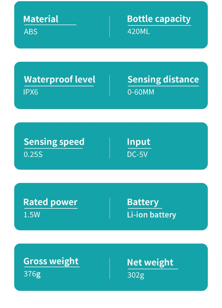 420ML Large Capacity Automatic Smart Senor Soap Dispenser Wall-Mounted Electric Foam/Liquid Model Hand Dish Washing Pump Machine - LKBA