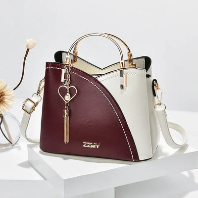 Trendy High-end Feel Women's Shoulder Bag 2021 New Color Blocking Large Capacity Fashionable Single Shoulder - LKBA