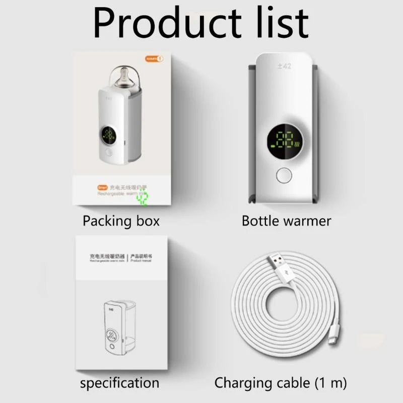 Convenient Baby Bottle Warmer 6-Gear Adjustable for Travel Quick Heating Solution with Adjustable Gear for Most Bottles G2TD - LKBA