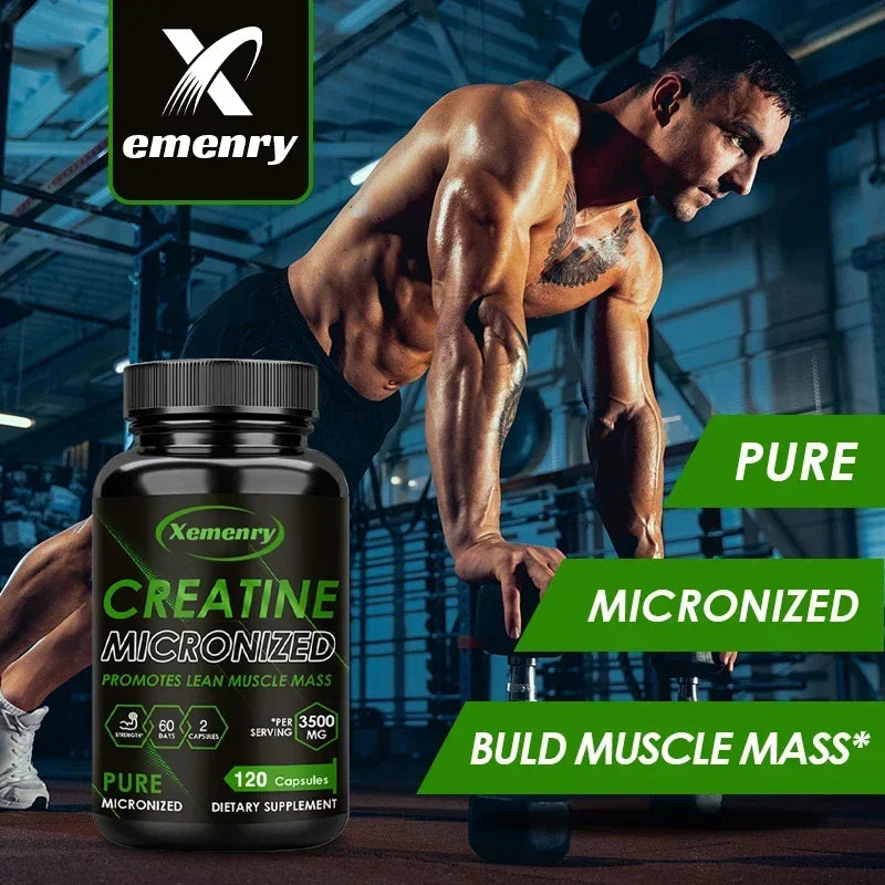Creatine Monohydrate Capsules for Enhance Muscle Mass Strength & Performance Improvement Workout Recovery Mass Gainer - LKBA
