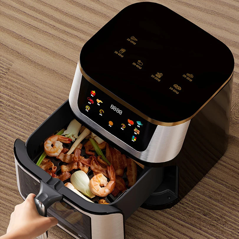 10L Large Capacity Air Fryer Multifunctional Electric Oven with Touch Screen Non-stick Pan - LKBA