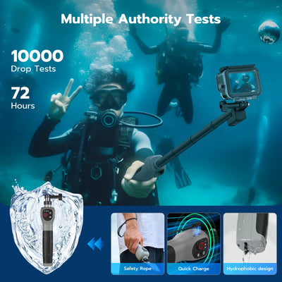 Underwater Selfie Stick Waterproof Diving Extendable Selfie Stick Wireless Remote Control - LKBA