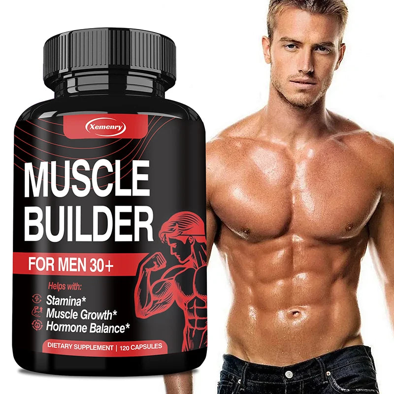 Muscle Builder for Men 30+ - Boosts Muscle, Strength and Endurance, Supports Hormone Balance - LKBA