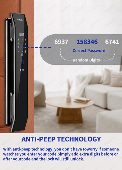 Tuya 3D Face Real-time Intercom Digital Electronic Door Lock Security Camera Intelligent Fingerprint smart lock for home - LKBA