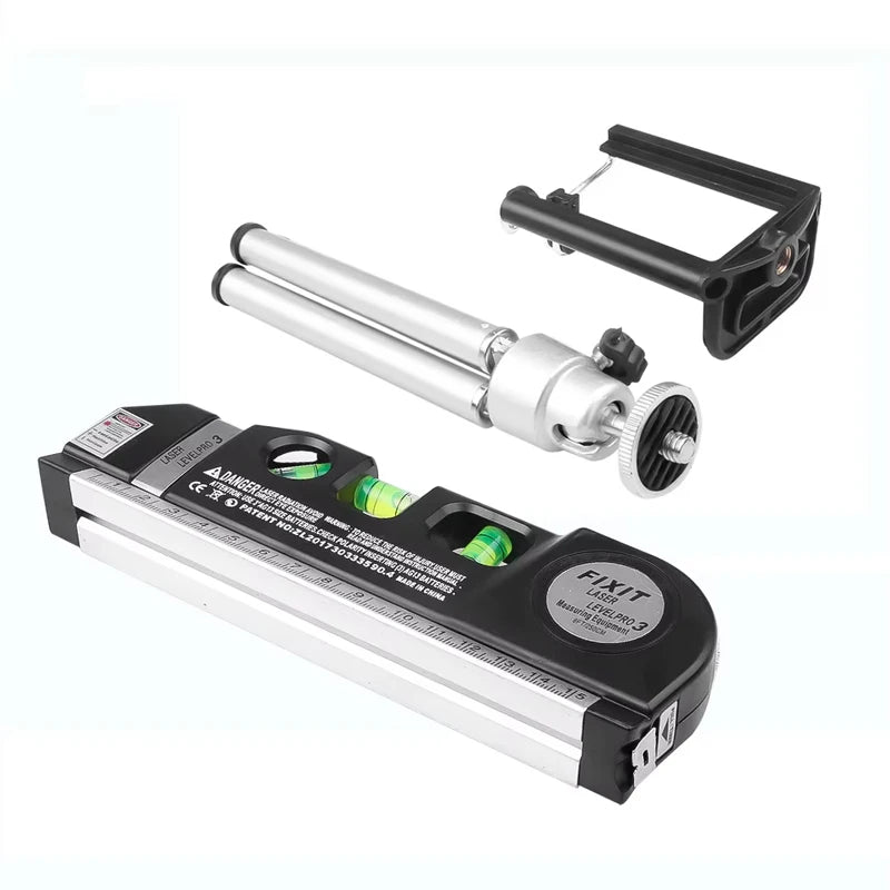 New Laser Level Line Tools and Tripod Multipurpose Adjustable Laser Level Kit Standard Cross Line Lase 8 Feet Measure Tape Ruler - LKBA