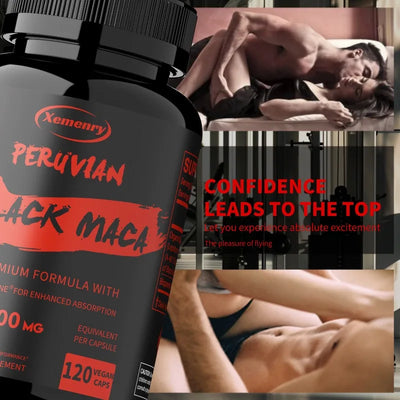 Black Maka Root Capsules - Men's Energy, Endurance and Vitality Booster, Builds Muscle, Strength and Drive - LKBA