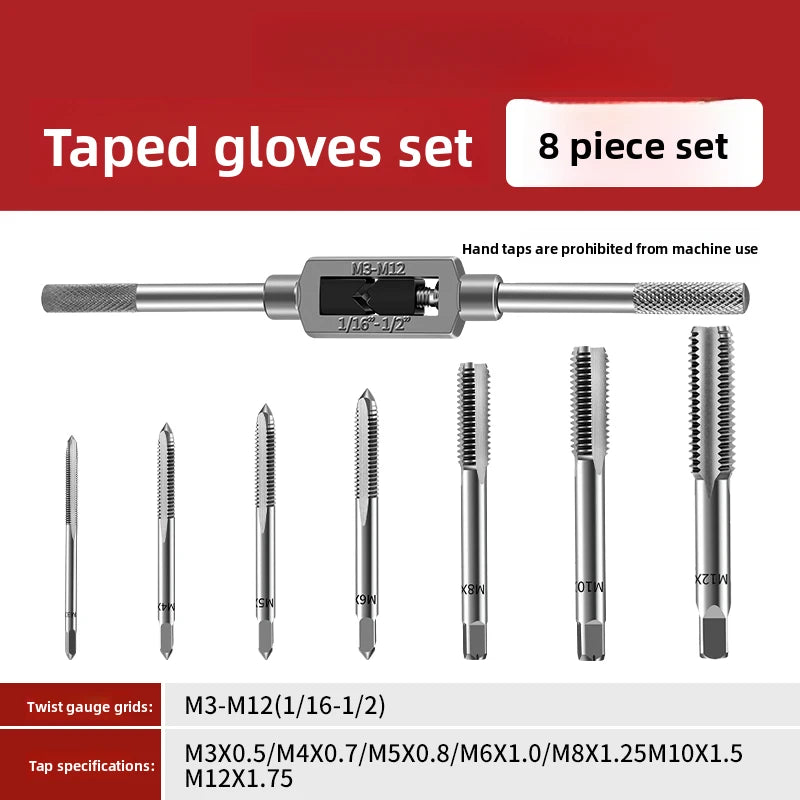 Hand Tap and Die Set with Handle for Thread Repair Rethreading Screws Combination Tool Kit Manual Socket Wrench Thread Repair - LKBA