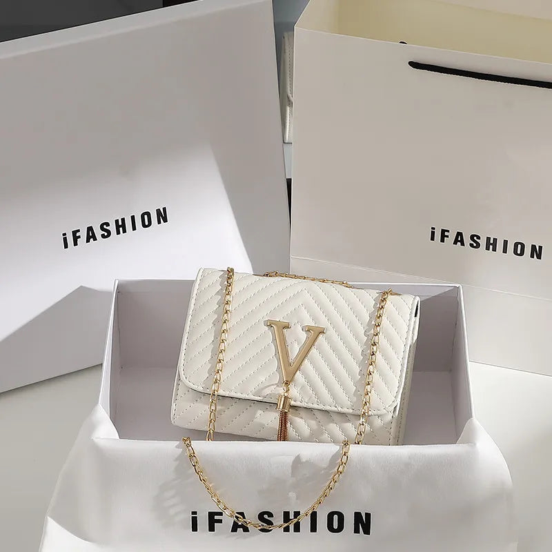 Embroidery Women Crossbody Bag Thread Luxury Handbag Shoulder Bags Brand Sequined Tassel Clutch Small Bag and Purse Party - LKBA