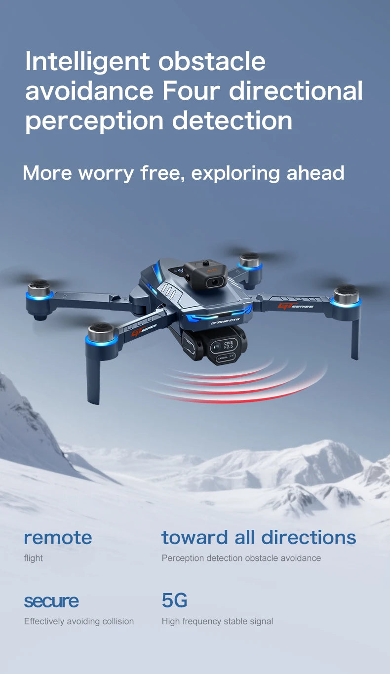 Professional Drone GT8 8K Wide-Angle HD 1080P Camera Wi-Fi FPV Height Hold Foldable RC Drone Quadrotor Helicopter - LKBA