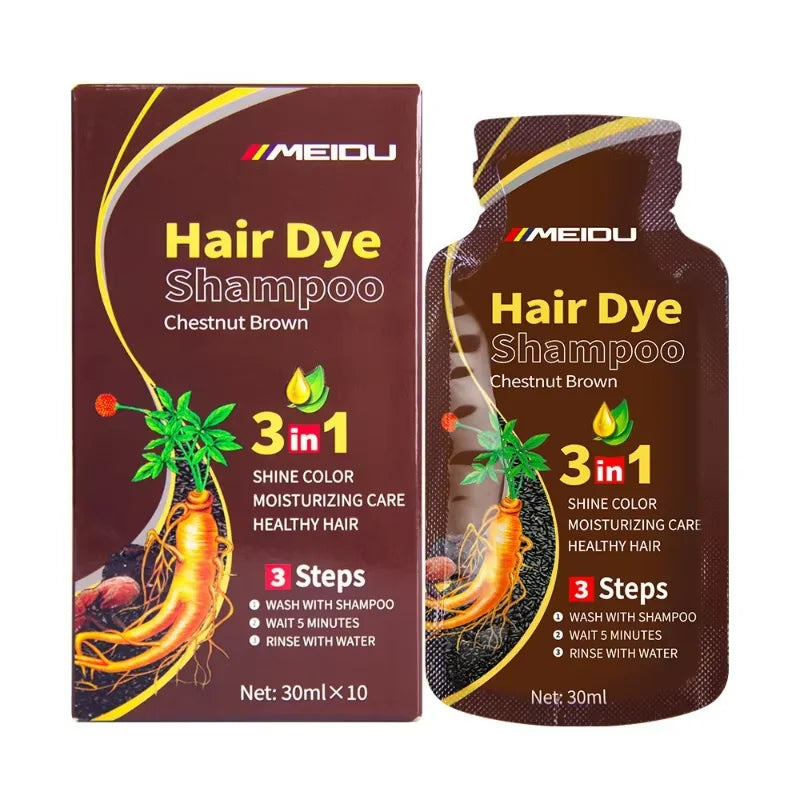 30ml/500ml 3-in-1 Quick Hair Dye Shampoo Natural Black Herbal Hair Dye Moisturizes Mild Hair Dye Conditioner Hair Care Products - LKBA