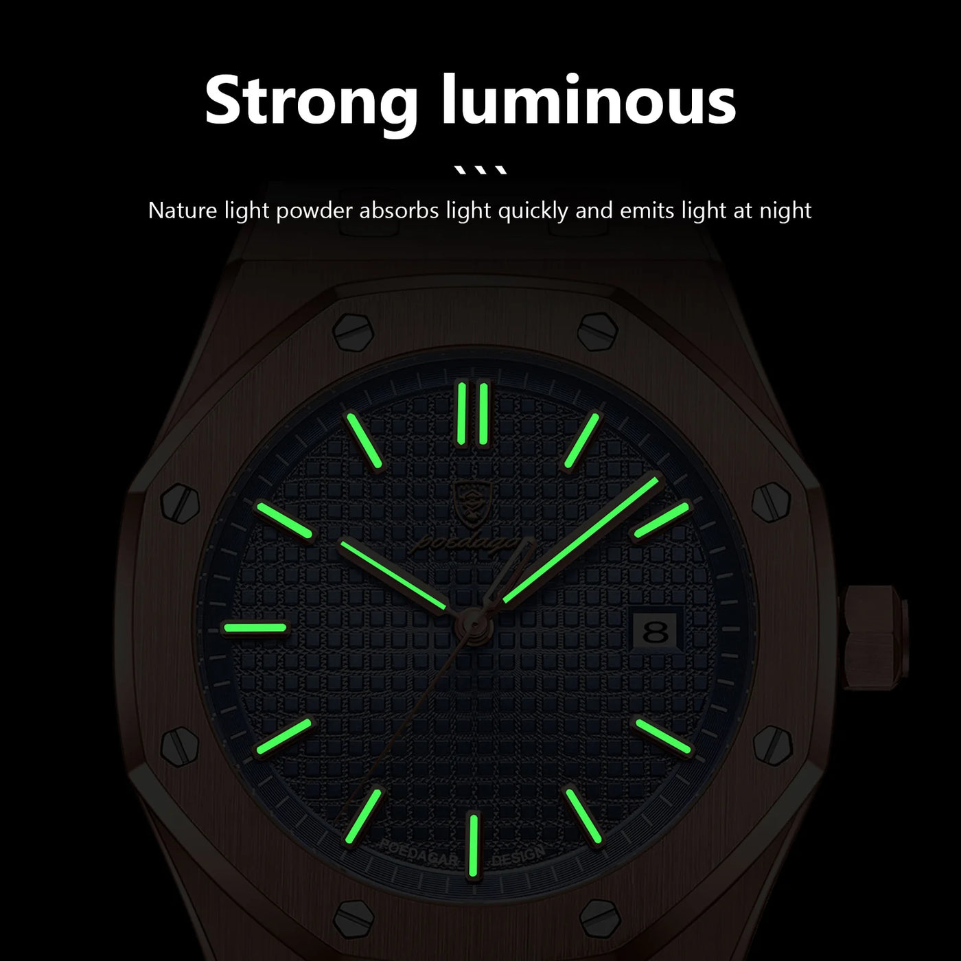 POEDAGAR Luxury Business Man Wristwatch Waterproof Luminous Date Men Watch Stainless Steel Fashion Quartz Watches For Men Reloj - LKBA