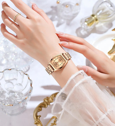 CRRJU Waterproof Women's Square Quartz Dress Watch Ladies Steel Bracelet Wristwatch Relogio Feminin - LKBA