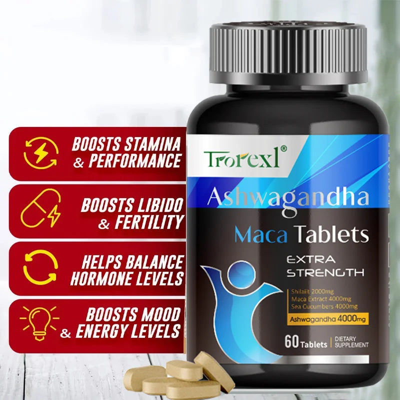 Organic Ashwagandha Pills Men Enhancing Supplement Improve Size Endurance Supports Reproductive Health Natural Energize - LKBA