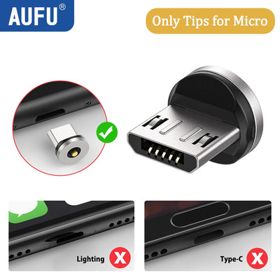 AUFU 540 Degree Rotating Magnetic Adapter USB to Type-C Charging Cable Magnetic USB C Female Converter for iPhone17 Mobile Phone - LKBA