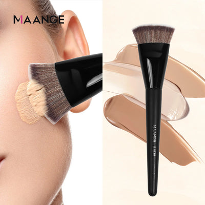 Single Flat Round Tube Flat Head Foundation Brush with Box Powder Blush Concealer Makeup Brush Skin - LKBA