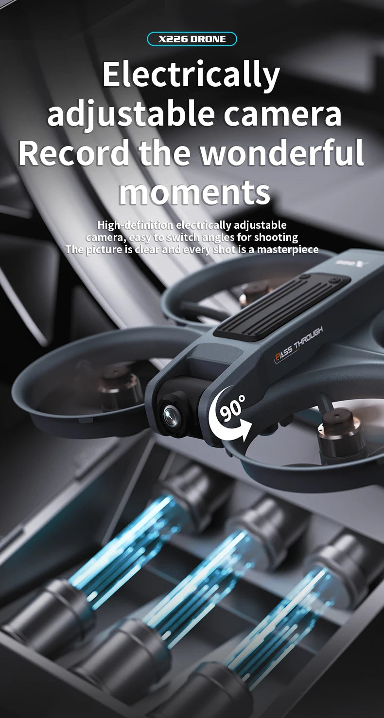New X226 Mini RC Drone with Professional 8K HD Dual Camera 6Axis Headless Mode 360 Fly Remote Quadcopter