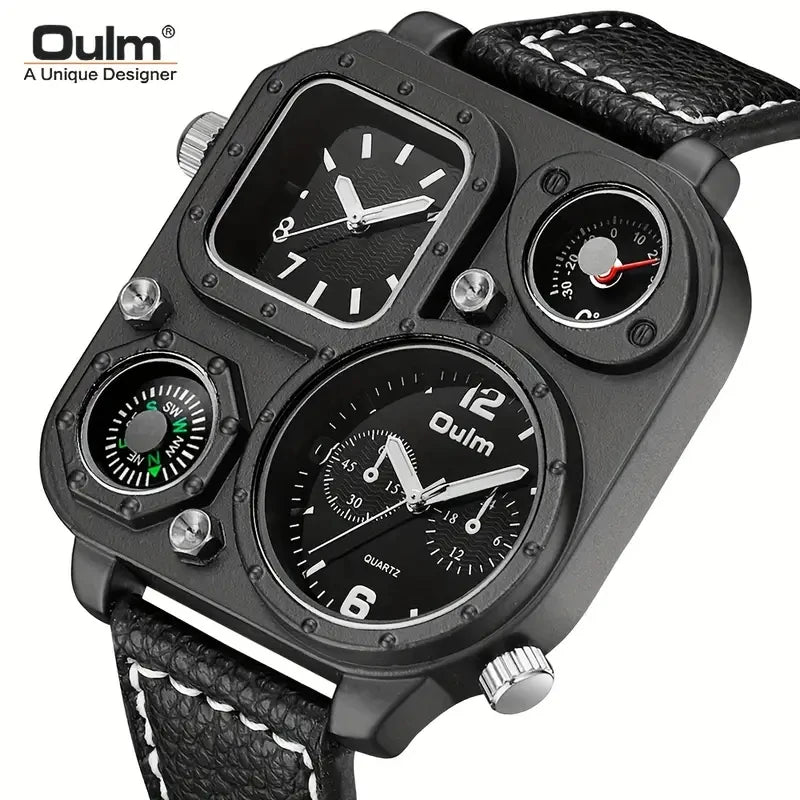 Luxury Man Wristwatch Rectangle Waterproof Luminous Day Week Men Watch - LKBA