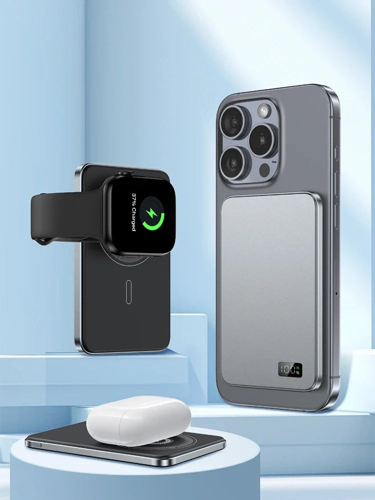 3C Certification 500000mAh Power Bank MagSafe Magnetic Wireless Fast Charge Portable Ultra-thin Battery - LKBA