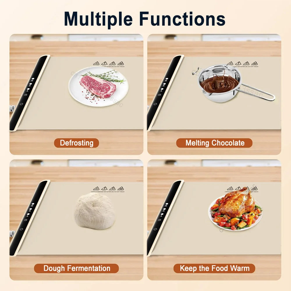 Electric Warming Tray Foldable Food Warmer Fast Heating Portable Dining Table Warmer Food Warmer Mat with Full Surface Heating - LKBA