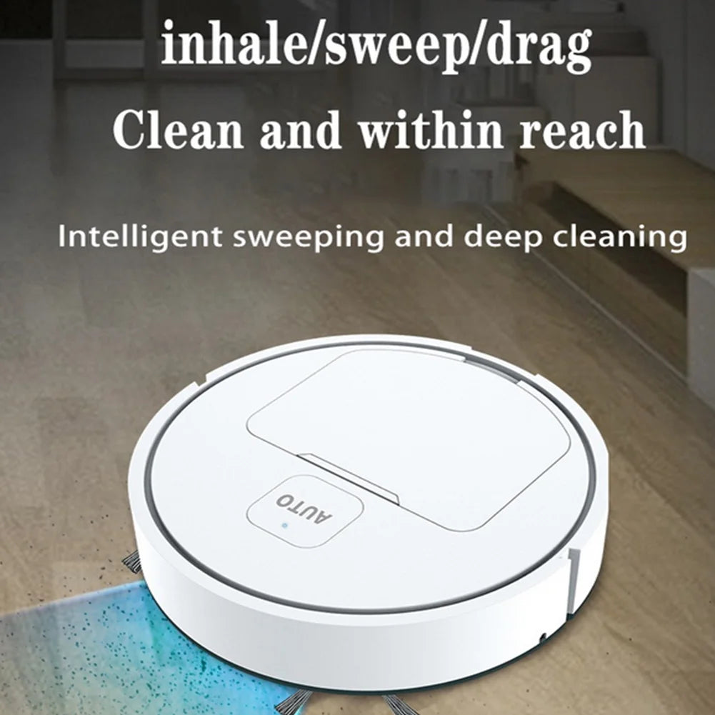 3-in-1 Robot Vacuum Cleaner USB Rechargeable 1000Pa Suction Robotic Vacuum and Mop Combo for Home Floor Washing Carpet Pet Hair - LKBA