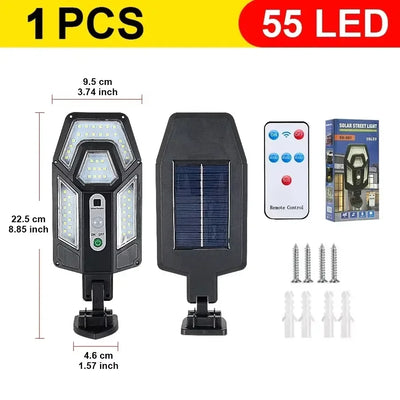 New Solar Lamp Outdoor Sunlight Motion Sensor 8m Remote Control Solar Focus Wall Street Light Waterproof External Solar Lamp - LKBA