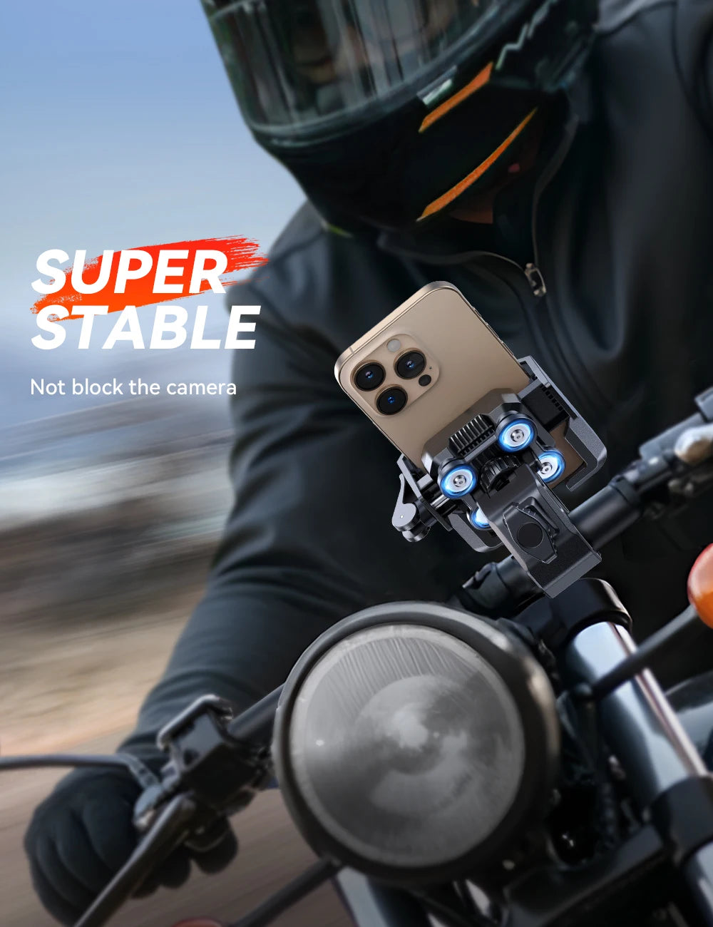 Joyroom Motorcycle Phone Mount Holder Dual Vibration Dampener Universal Bike Bicycle Phone Mount for 4.7''-7'' Phones - LKBA