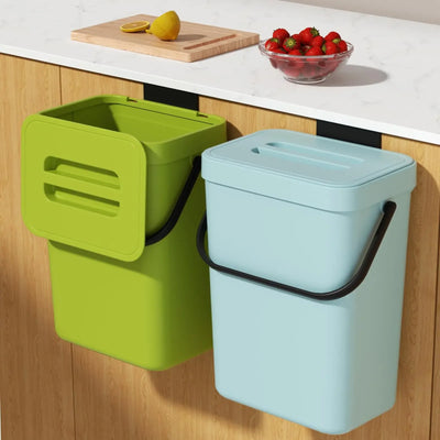 Food Waste Basket Bin for Kitchen, Small Countertop Compost Bin with Lid,Odor-Free Food Scrap Container - LKBA