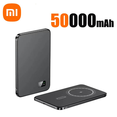 3C Certification 500000mAh Power Bank MagSafe Magnetic Wireless Fast Charge Portable Ultra-thin Battery