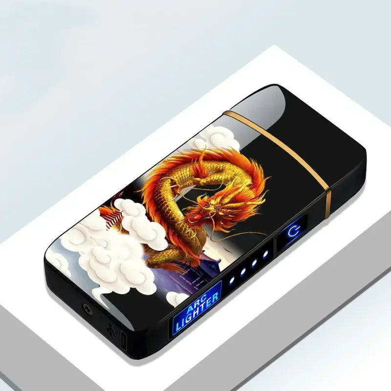 2025 Electric Windproof Metal Lighter Double Arc Flameless Plasma - LKBA