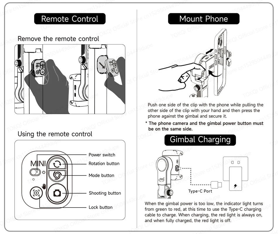C22 AI Face Tracking Handheld Gimbal Stabilizer 360° Rotation Shoot Selfie Stick Tripod