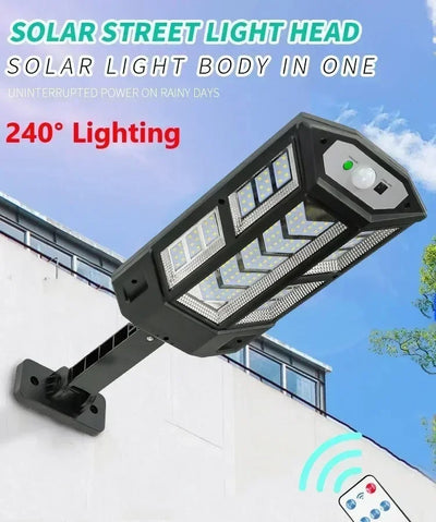 New Solar Lamp Outdoor Sunlight Motion Sensor 8m Remote Control Solar Focus Wall Street Light Waterproof External Solar Lamp - LKBA