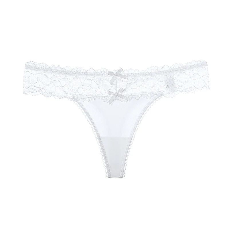 Women Sexy Lace Panties Low-waist Thong Female Underwear Hollow Cross Strappy G-String Breathable Lingerie Embroidery Intimates - LKBA
