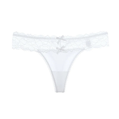 Women Sexy Lace Panties Low-waist Thong Female Underwear Hollow Cross Strappy G-String Breathable Lingerie Embroidery Intimates - LKBA