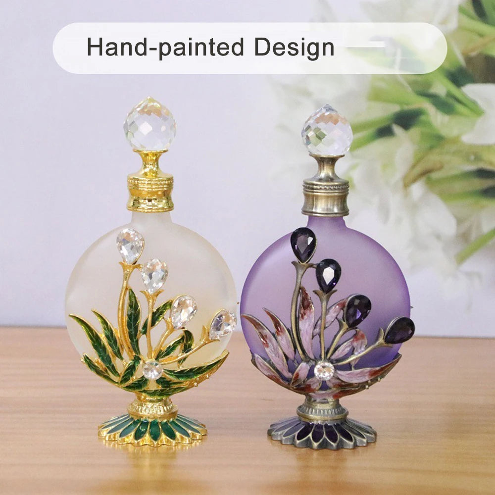 30ml Luxury Vintage Perfume Bottles parfum Maple Leaves Handcrafted Mini Travel Essentials Oil Glass Refillable Refill Dropper - LKBA