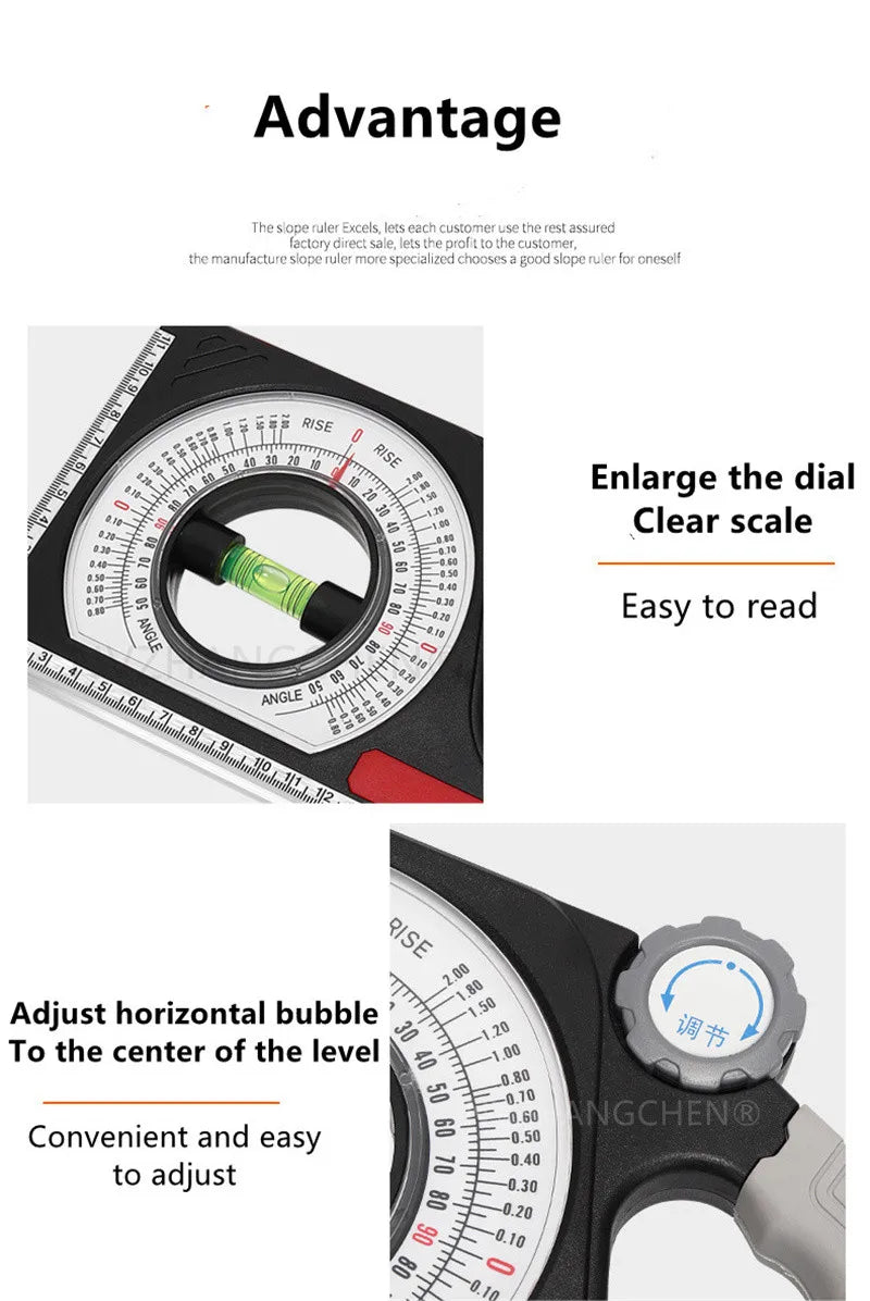 High Precision Angle Slope Measuring Instrument Magnetic Level Bubble Inclinometer Protractor Angle Finder Slope Scale Level - LKBA