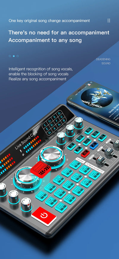 Live Sound Card for Mobile & Computer Universal Recording Mic Head Dedicated for Singing and Live Streaming - LKBA