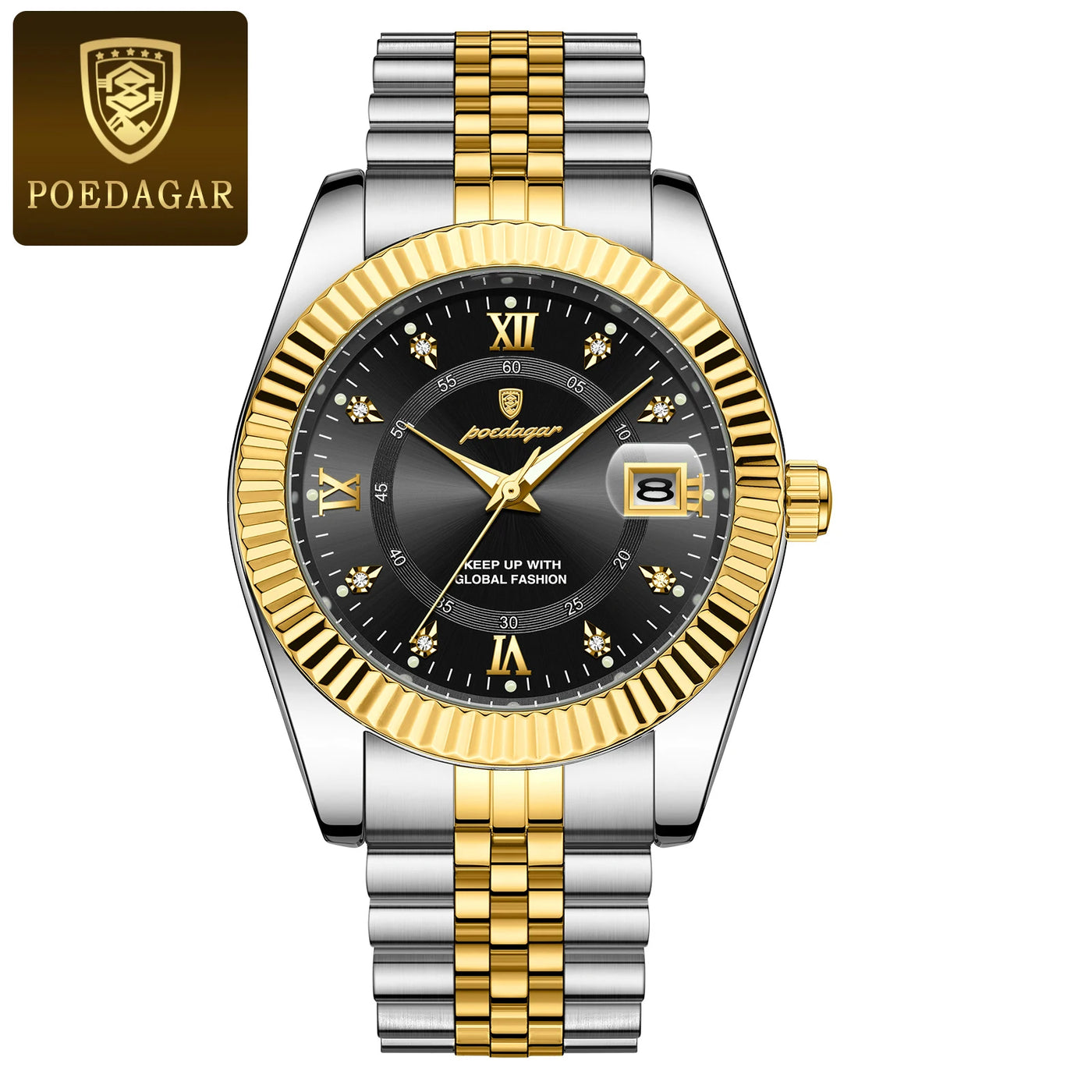 POEDAGAR Luxury Fashion Wristwatch For Men Stainless Steel Date Quartz Man Watch Waterproof Luminous Casual Men's Watches Reloj - LKBA