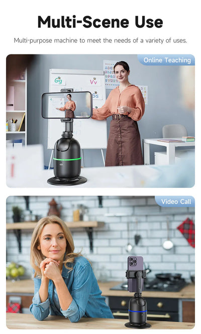 P03 Stabilizer 360°Auto Face Tracking AI Gimbal All-in-one Desktop Phone Holder Tripod For Smartphone Video Vlog Live - LKBA