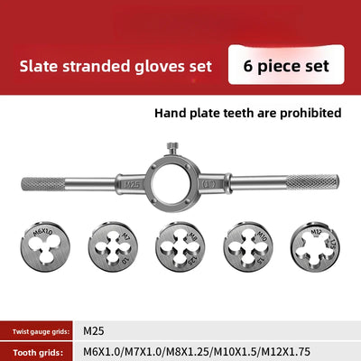 Hand Tap and Die Set with Handle for Thread Repair Rethreading Screws Combination Tool Kit Manual Socket Wrench Thread Repair