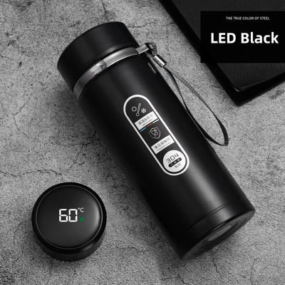500ML-1Liter Stainless Steel Thermos Bottle with LED Temperature Display Sus304 Tea Water Bottle Vacuum Flask Portable Cups - LKBA