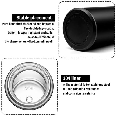 Car 500ml Smart Thermo Mug Drink Flask Temperature Display For MG ZS 5 7 6 Cyberster MG4 EV ES5 HS ONE GT GS MG3 EZS 3SW Scorpio - LKBA