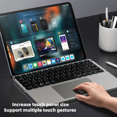 2-in-1 folding Bluetooth keyboard tablet laptop external touch keyboard leather case - LKBA