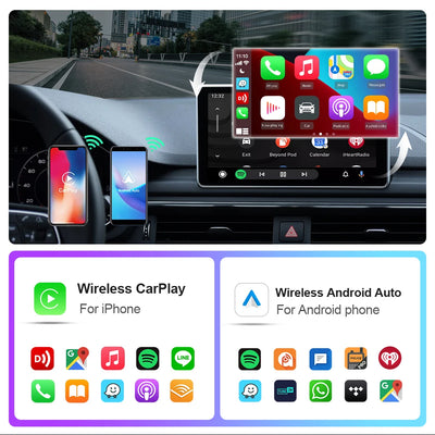 Wireless 2 in1 Carplay Adapter for Android iPhone Auto Wired to Wireless AI Box USB Connection For Volvo Benz Mg Kia Chery VW - LKBA