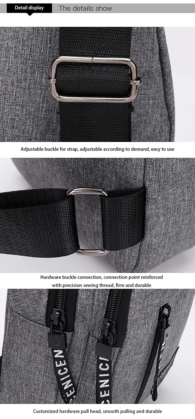 Travel Men's Handbags Multifunctional USB Chest Bag Designer Messenger Crossbody Bags Water-Proof Shoulder Bag Sports Back Pack - LKBA