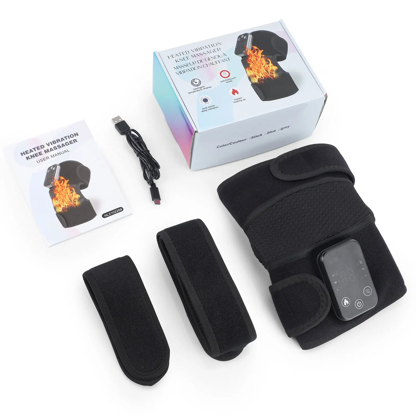 3 in 1 Cordless Thermal Knee Pad Knee Shoulder Massager Vibration Leg Arm Joint Brace Muscle Relax Joint Brace Muscle Relaxation - LKBA