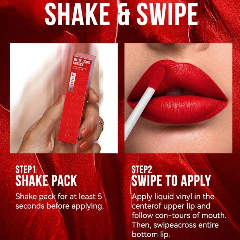 6 Color Non-stick cup Velvet Satin Gloss Lip Glaze Mist Liquid matte lipstick Waterproof long-lasting - LKBA